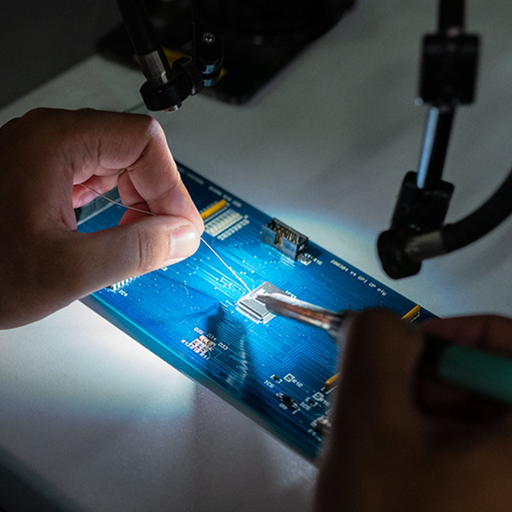 Lab Researcher Soldering Working