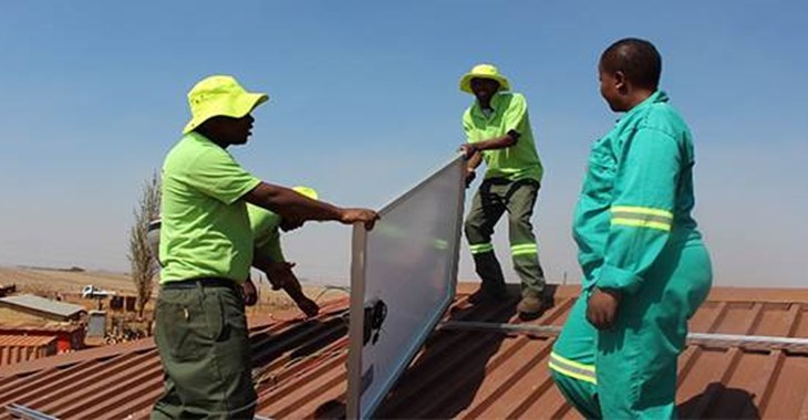 Installing a solar panel 