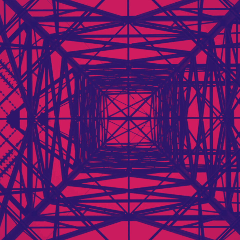 Duotone Telephone Pylon From Below Abstract