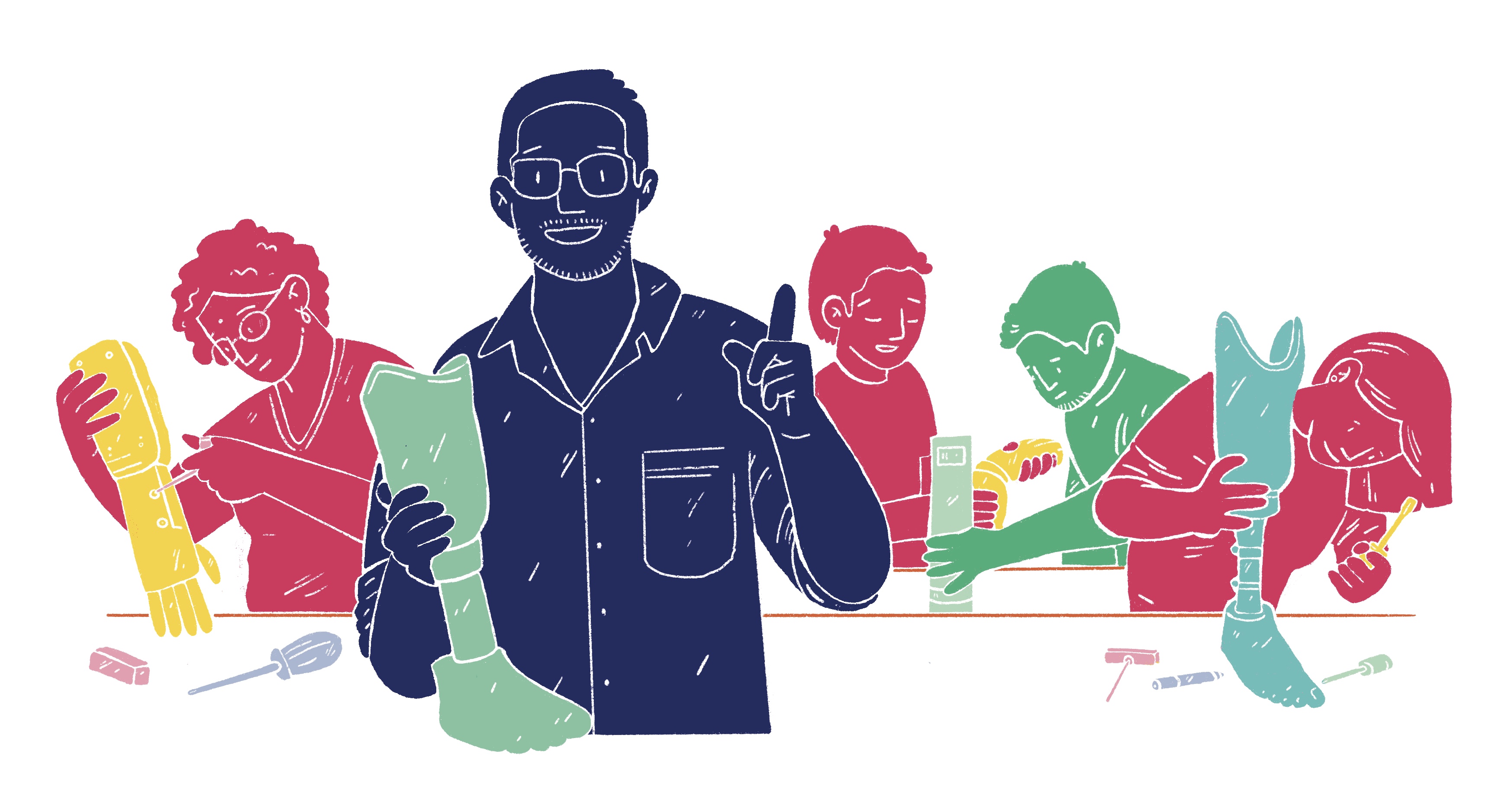 Illustration of students workstation