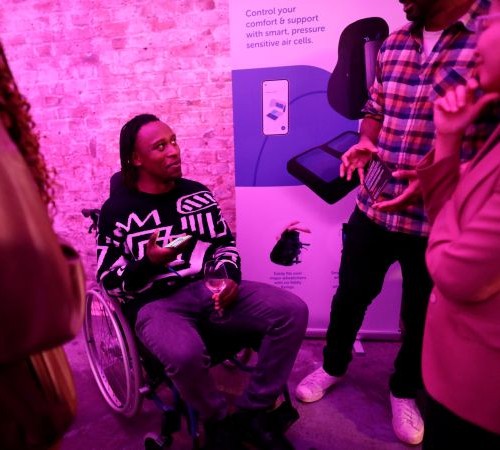 Guests experience the supportive help of air cell technology that Aergo Health can offer wheelchair users.