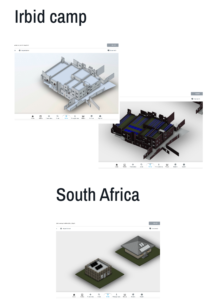 The architectural designs developed for Jordan and South Africa