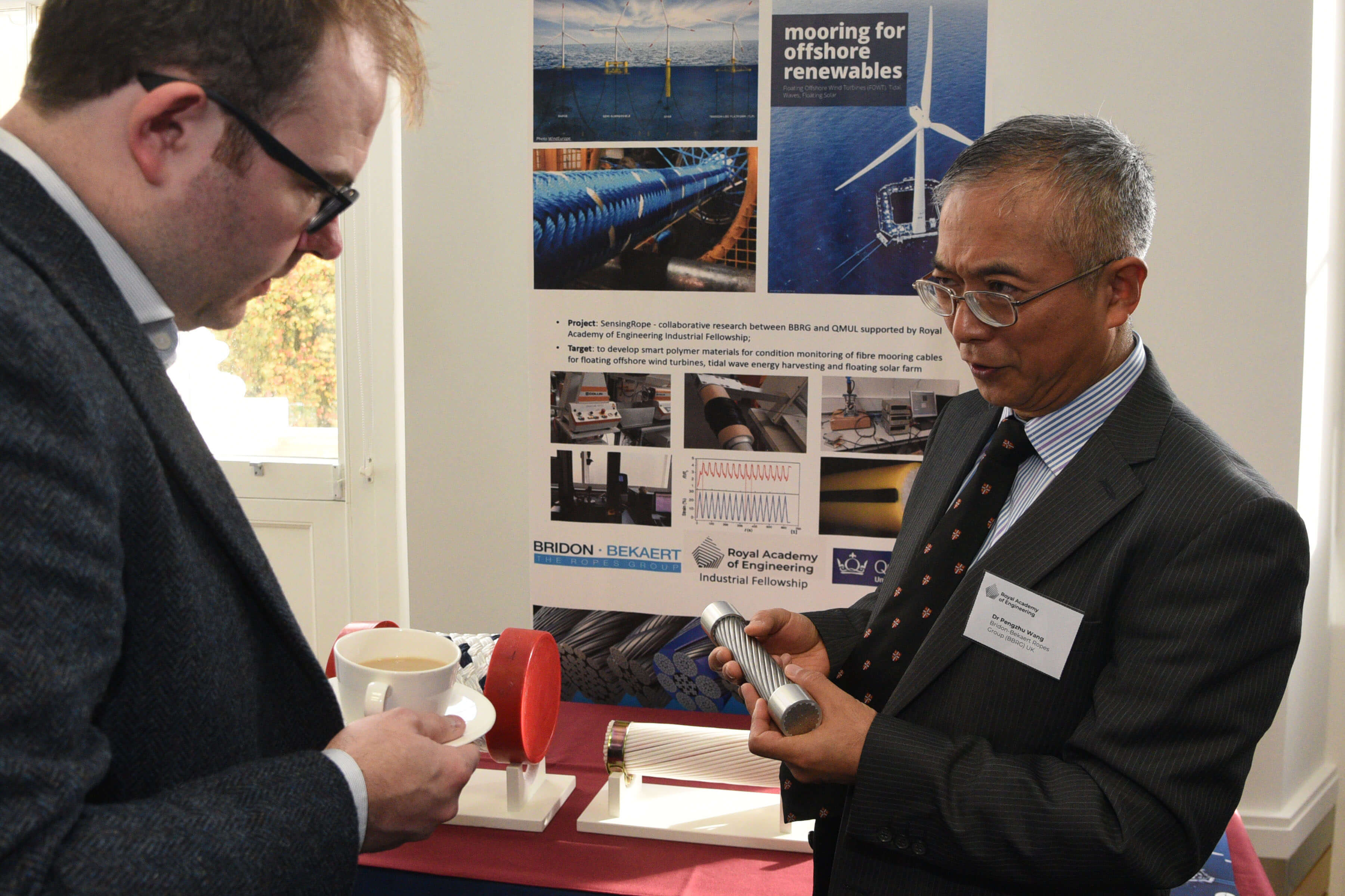 Dr Pengzhu Wang showcases smart cables being developed for use in offshore wind turbines