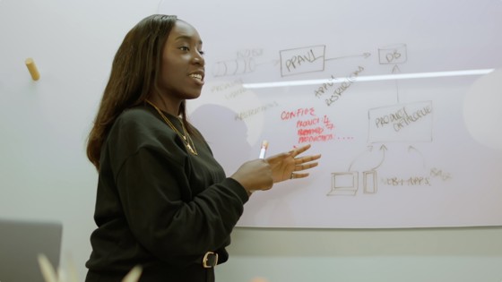 Black Woman Engineer At Whiteboard Tanda This Is Engineering