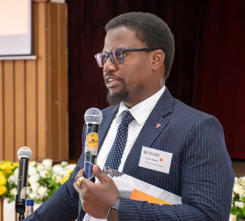 Dr Julius opening the event in front of participants