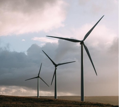 A photo of three large turbines
