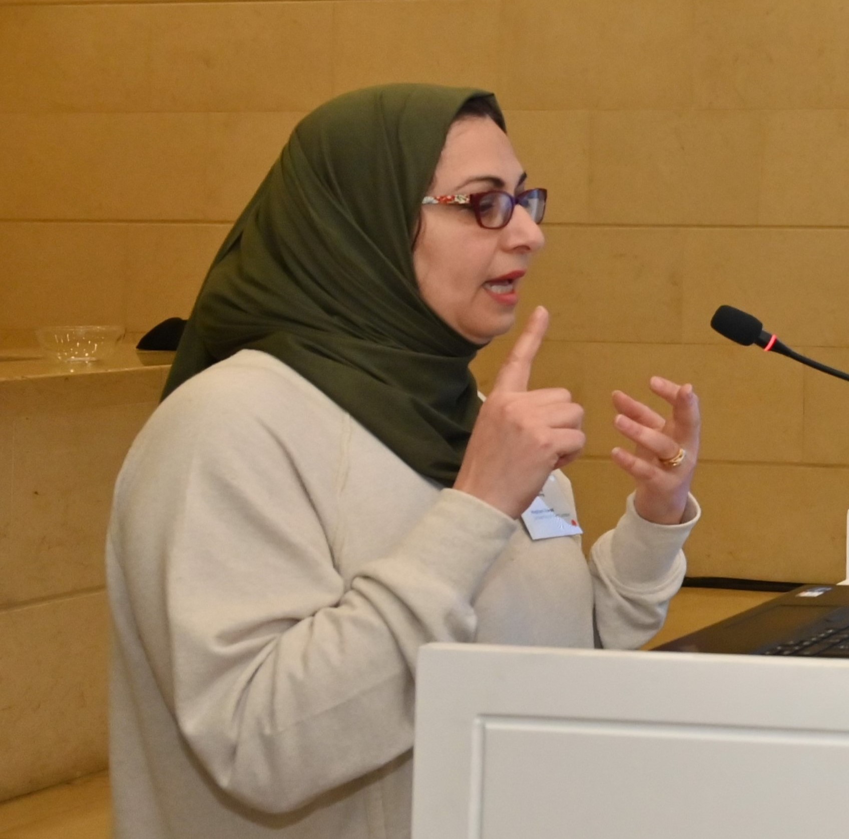 Nagham Saeed presenting