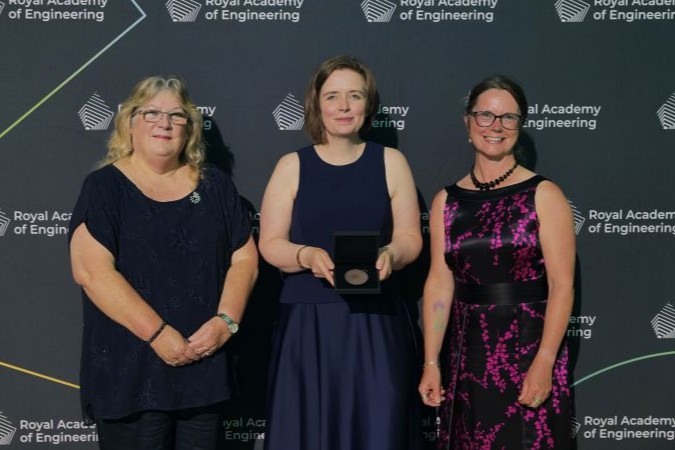 The Smallpeice Arkwright Engineering Scholarship Team of Georgina Hare, Helen Cuthill and Lisa Foster (L-R), 2026 Rooke Award winners