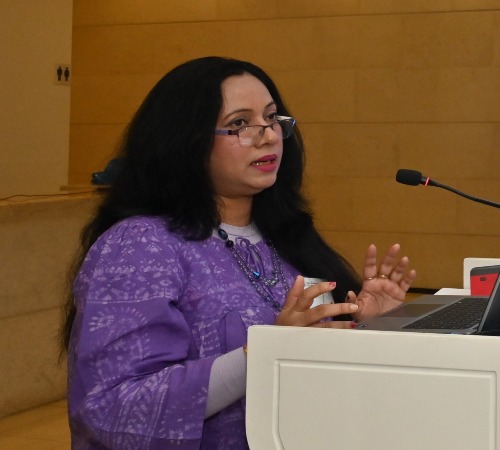 Shaila Shahid presenting