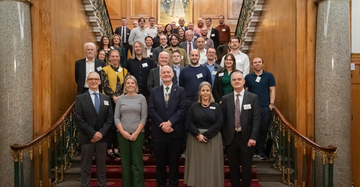 Sheffield Hub Launch. L R Front Row Sir John Lazar, Rachel Smith, Professor Keith Jackson, Gillian Gregg, Professor Conchur O Bradaigh
